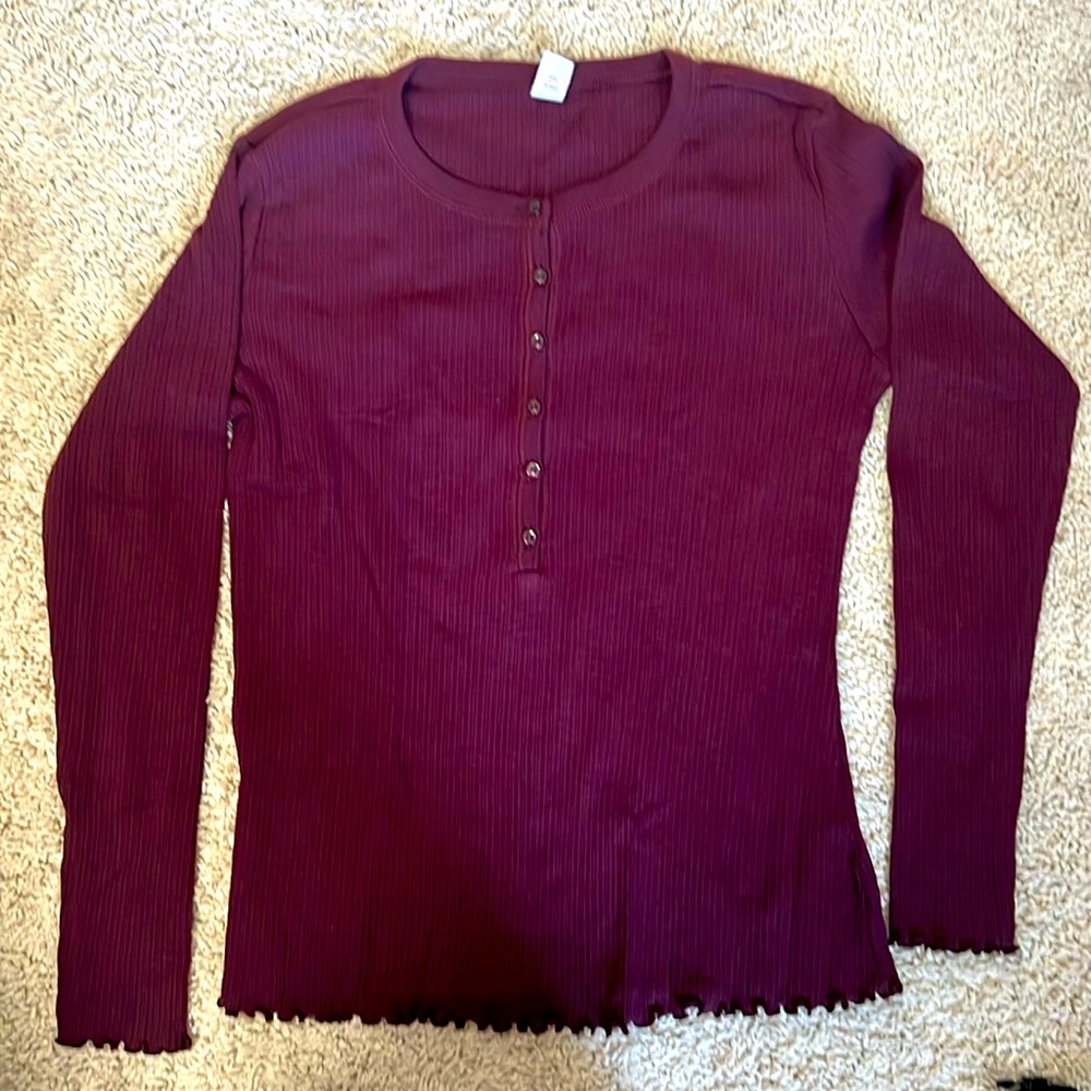 Burgundy long sleeve top